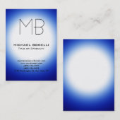 Chubby moderne bleu blanc carte de visite (Devant / Derrière)