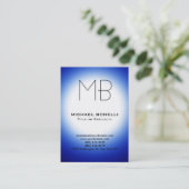 Chubby moderne bleu blanc carte de visite (Debout devant)