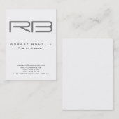 Chubby Moderne Gris Monogramme Carte de visite bla (Devant / Derrière)