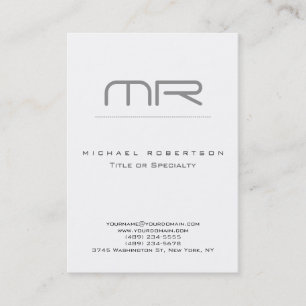 Chubby Moderne Monogramme Blanc Propre Carte de vi