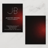 Chubby moderne zwarte monogram professional visitekaartje (Voorkant / Achterkant)