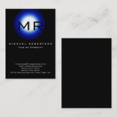 Chubby Monogram Black Blue Visitekaartje (Voorkant / Achterkant)