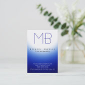 Chubby Monogram Blue White Light Visitekaartje (Staand voorkant)