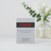 Chubby Monogram Gray Red Visitekaartje (Staand voorkant)