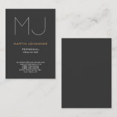 Chubby Monogram Gray Trainer Business Profile Card Visitekaartje (Voorkant / Achterkant)