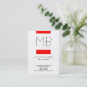 Chubby Monogram Rood wit schoon Visitekaartje (Staand voorkant)