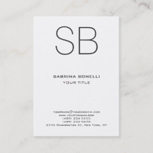 Chubby Monogram White Cute Carte de visite