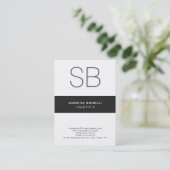 Chubby Monogram White Cute Carte de visite (Debout devant)