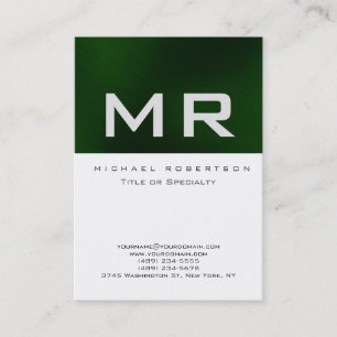 Chubby Monogram White Green Stripe Visitekaartje