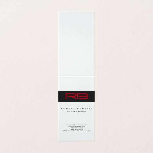 Chubby Monogramme blanc gris foncé Carte de visite (Extérieur déplié)