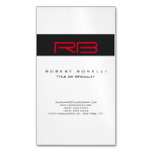 Chubby Monogramme blanc gris foncé Carte de visite (devant Vertical)