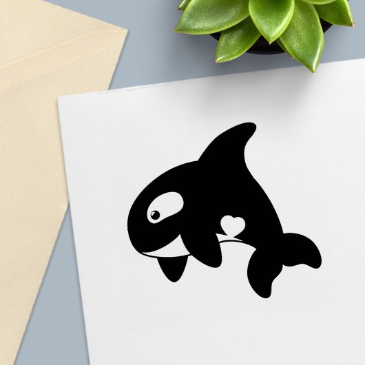 Chubby Orca Whale Zelfinktende Stempel