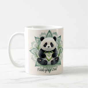 Chubby panda zittend in een lotus pose Zen Koffiemok