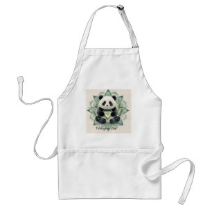 Chubby panda zittend in een lotus pose Zen Standaard Schort