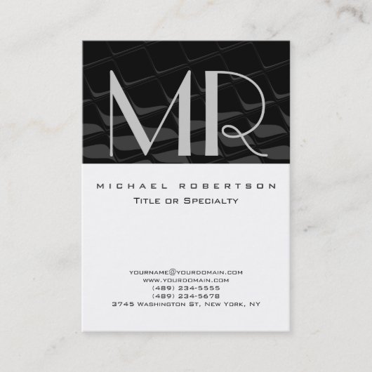 Chubby Pattern Vertical Monogram Visitekaartje (Voorkant)