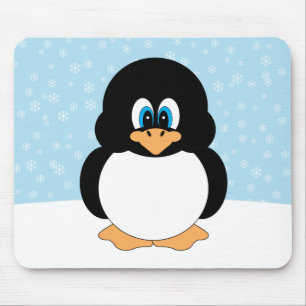 Chubby Penguin met Snowflakes Mousepad Muismat