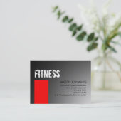 Chubby Personal Trainer Red Grey Visitekaartje (Staand voorkant)