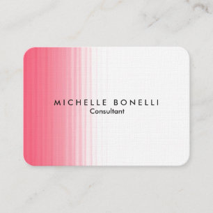 Chubby Pink White Minimalist Feminine Plain Modern Visitekaartje