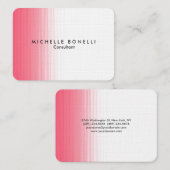Chubby Pink White Minimalist Feminine Plain Modern Visitekaartje (Voorkant / Achterkant)