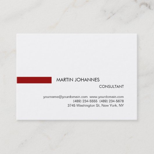 Chubby Plain Carte de visite rouge noir blanc élég (Devant)