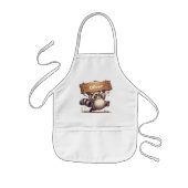 Chubby Raccoon met naambord Kinder Schort (Voorkant)