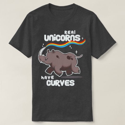 Chubby Real Unicorns Funny Inspirerend Quote Cut T-shirt (Design voorkant)