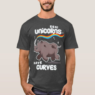 Chubby Real Unicorns Funny Inspirerend Quote Cut T-shirt
