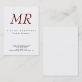 Chubby Retro Monogram Wit Rood Visitekaartje (Voorkant / Achterkant)