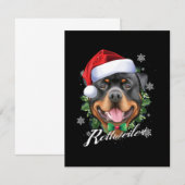 Chubby Rottweiler Dog Kerstmis RSVP Kaartje (Voorkant / Achterkant)