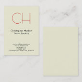 Chubby Rouge tendance Monogramme moderne Carte de (Devant / Derrière)