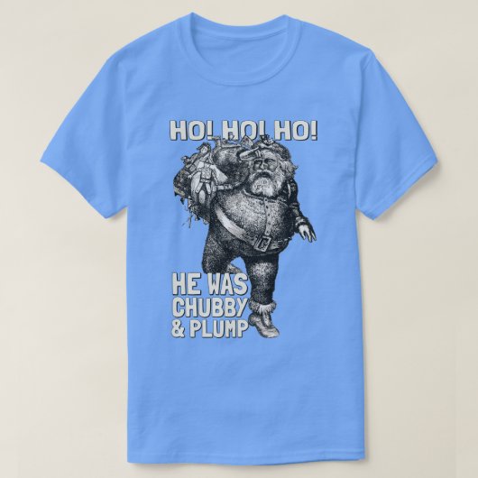 Chubby Santa Ho Ho Ho Vrolijk Kerstfeest T-shirt (Design voorkant)