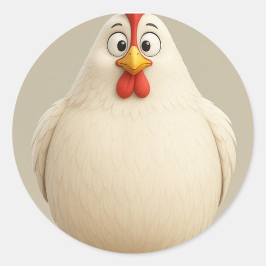 Chubby Schattige Cartoon Chicken Sticker (Voorkant)