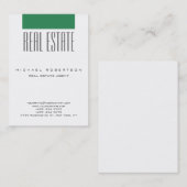 Chubby Sea Green White Clean Agent Carte de visite (Devant / Derrière)