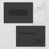 Chubby Simple Black Out Photographe Carte de visit (Devant / Derrière)