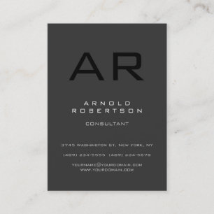 Chubby Style Black Grey Monogram Visitekaartje