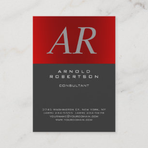 Chubby Style Italic Grey Monogram Visitekaartje