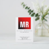 Chubby Stylish Monogram White Red Visitekaartje (Staand voorkant)