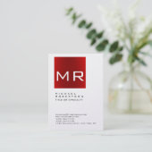 Chubby Stylish Red Monogram Visitekaartje (Staand voorkant)