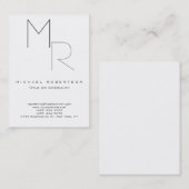 Chubby Tendance Monogramme Blanc Carte de visite (Devant / Derrière)