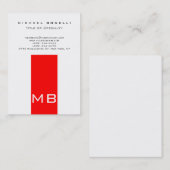 Chubby Tendance Monogramme Blanc Rouge Carte de vi (Devant / Derrière)