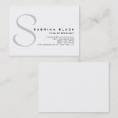 Chubby Trendy White Grey Monogram Visitekaartje (Voorkant / Achterkant)