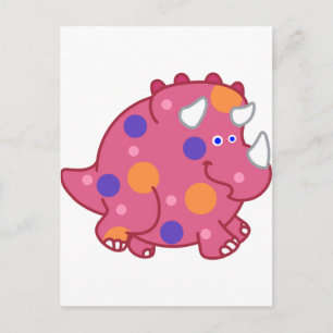 Chubby Triceratops Cartoon Dinosaur Briefkaart