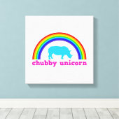 Chubby Unicorn Canvas Afdruk (Insitu (Houten vloer))