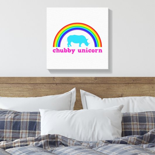 Chubby Unicorn Canvas Afdruk (Insitu (Slaapkamer))