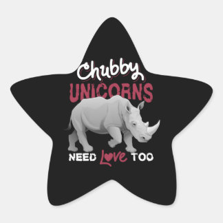 Chubby Unicorns hebben liefde voor Rijnovers nodig Ster Sticker