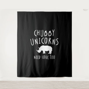 Chubby Unicorns hebben ook liefde nodig - Totaal b Wandkleed