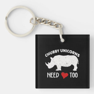 Chubby Unicorns heeft liefde nodig voor Rhino Rhin Sleutelhanger
