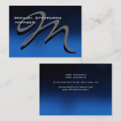 Chubby Unique Carte de visite de monogramme gris b (Devant / Derrière)