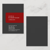 Chubby Vertical Grey Background Red Visitekaartje (Voorkant / Achterkant)