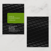 Chubby Vertical Grey Pattern Green Visitekaartje (Voorkant / Achterkant)